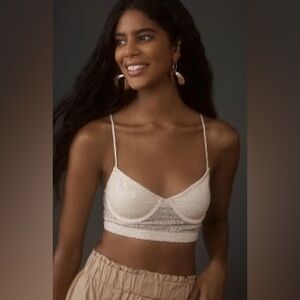By Anthropologie Sequin Mesh Crop Top